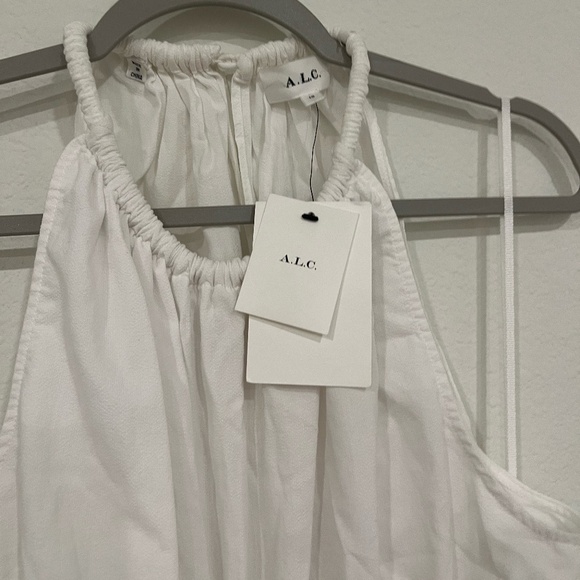 A.L.C. | Elegant Summer Whitney Cut Out Waist Midi Dress in White | Size 10 - Picture 7 of 15